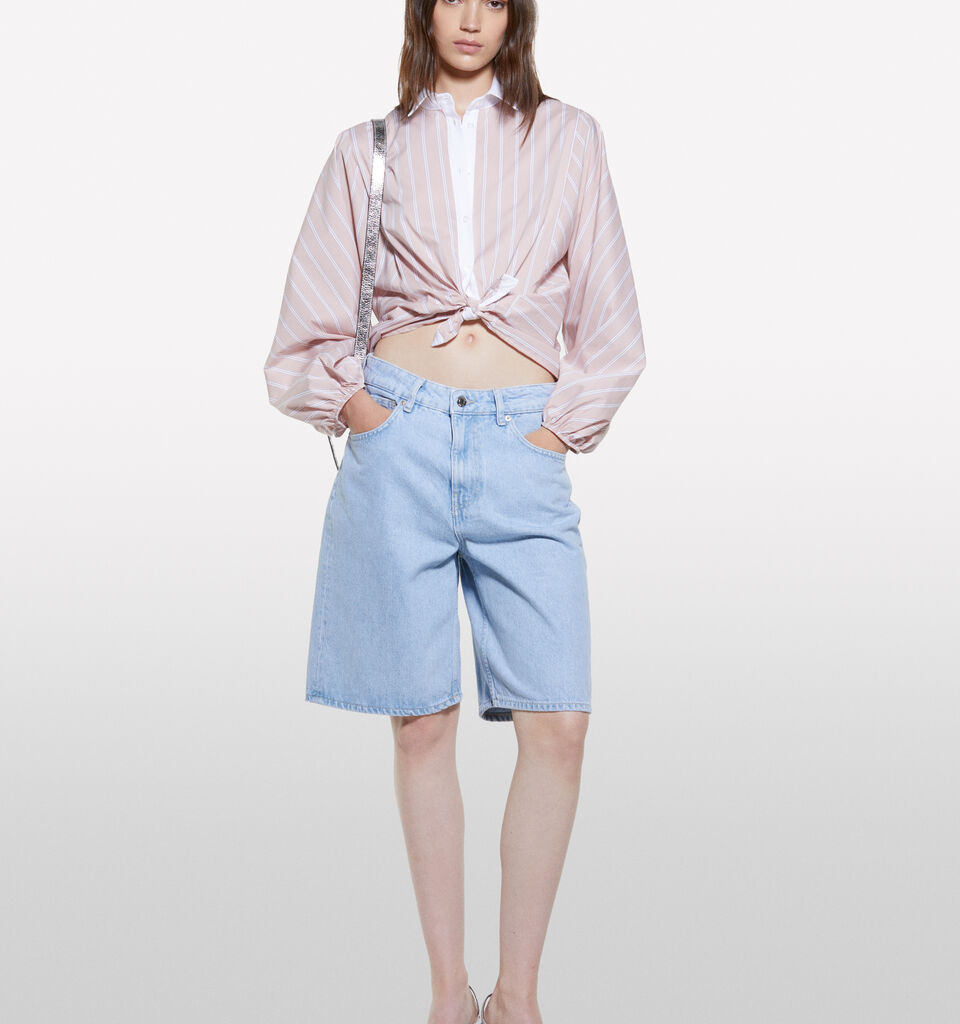Camicia a righe rosa con contrasto - camicie da donna - Rosa | Sisley image number 1